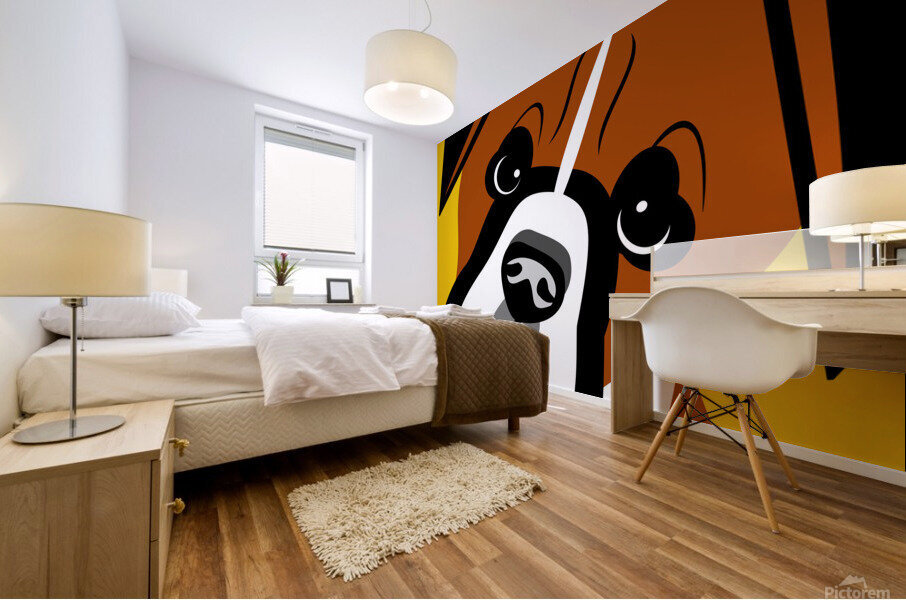 Boxer Dog Portrait Mural print