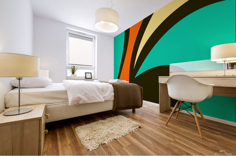 Colorful Abstract Waves Mural print