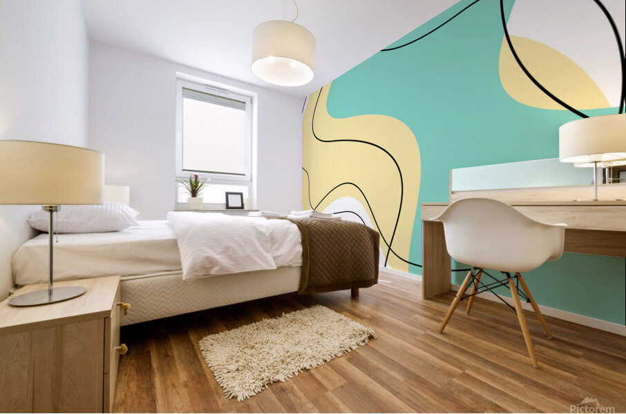 Abstract Thin Line Scribbles Mural print