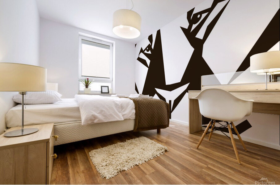 Geometric Lion Portrait Mural print