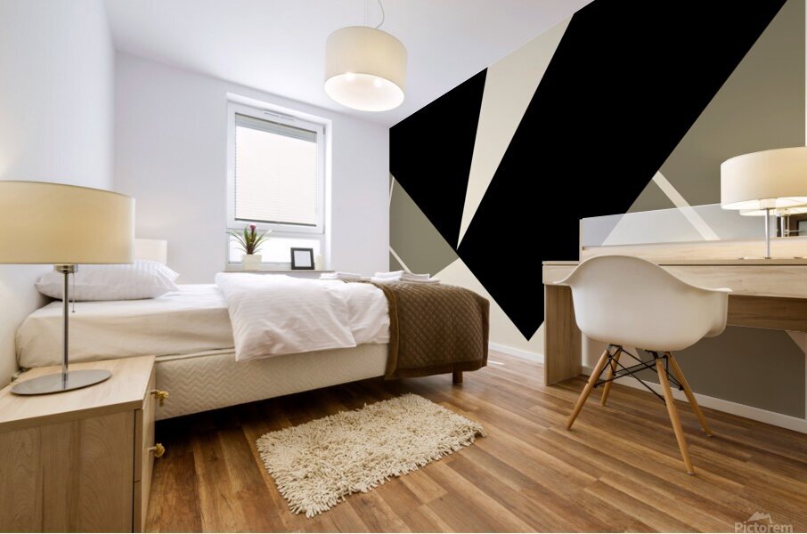 Geometric Abstract Beige Mural print