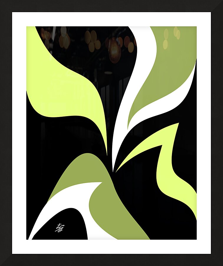 Lime Green Abstract Picture Frame print