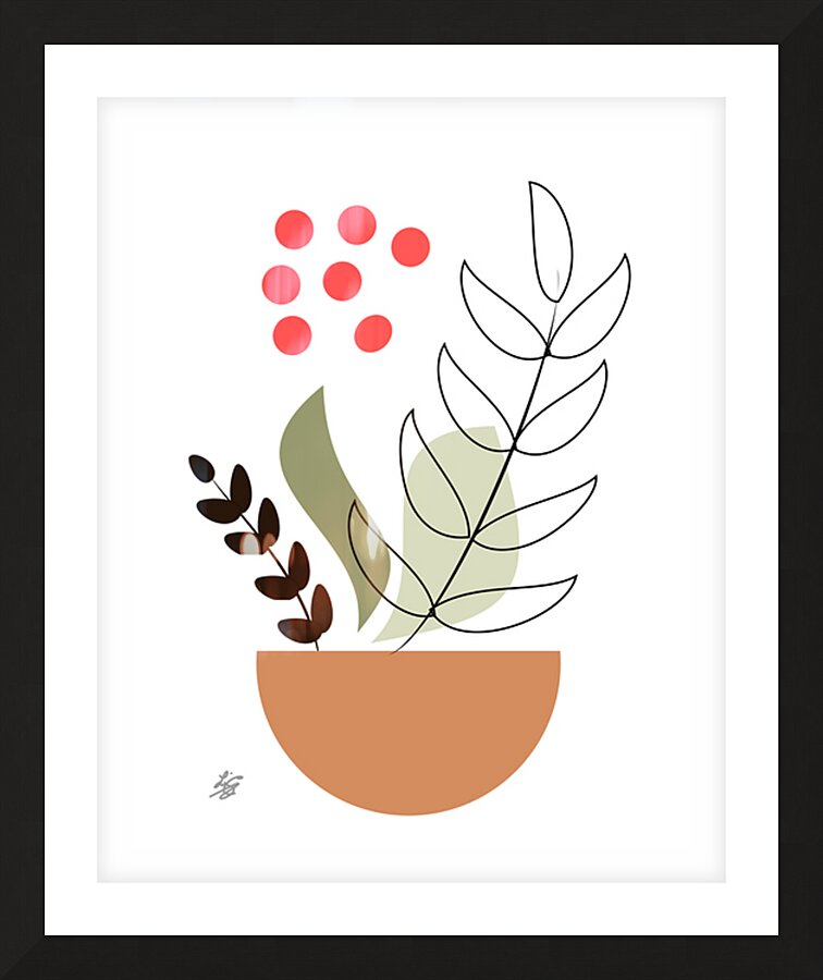 Boho Botanical Abstract Picture Frame print