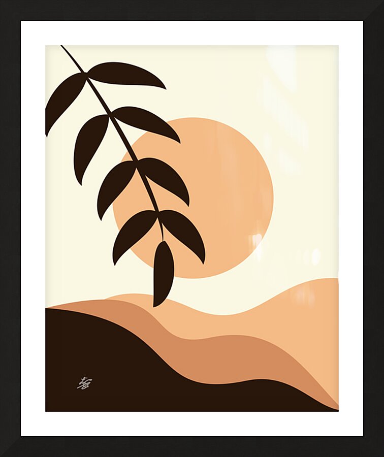 Botanical Leaf Boho Abstract Picture Frame print
