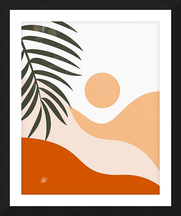 Boho Sunset Landscape Picture Frame print