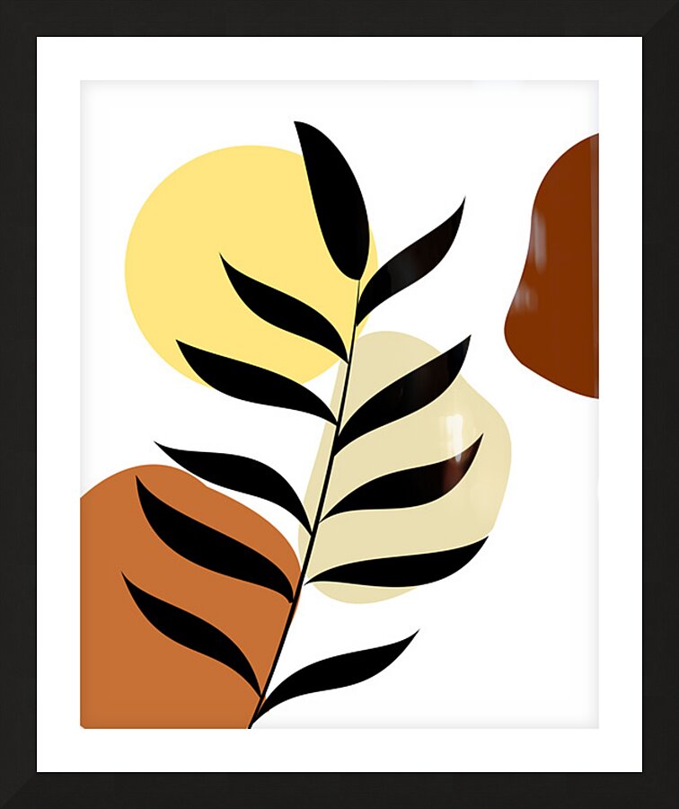 Boho Leaf Art Picture Frame print