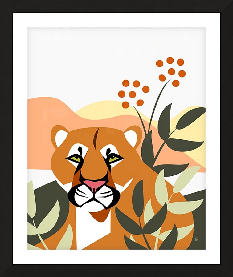 Abstract Mountain Lion Picture Frame print