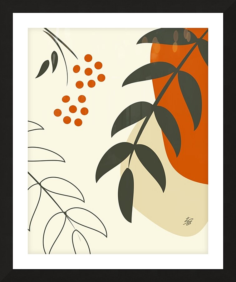 Boho Leaf Abstract Picture Frame print