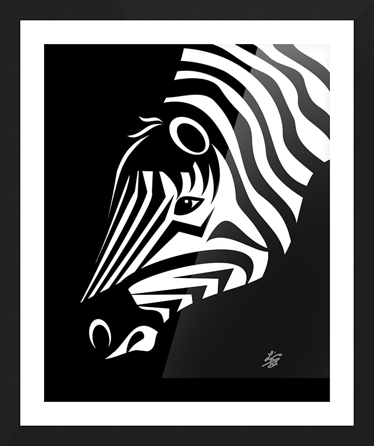 Zebra Portrait Picture Frame print