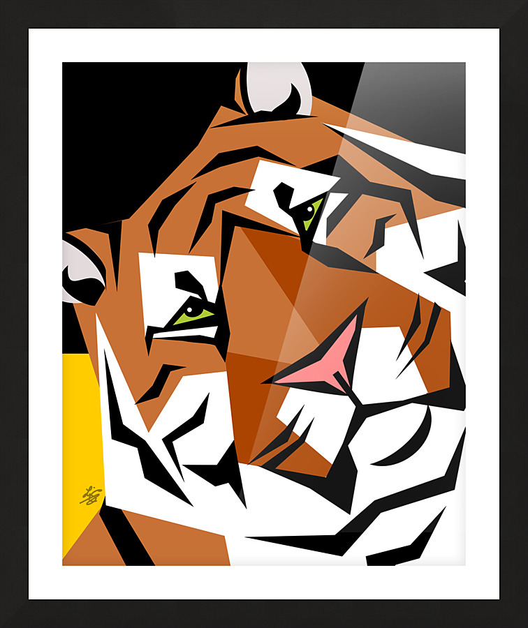 Geometric Tiger Face Picture Frame print