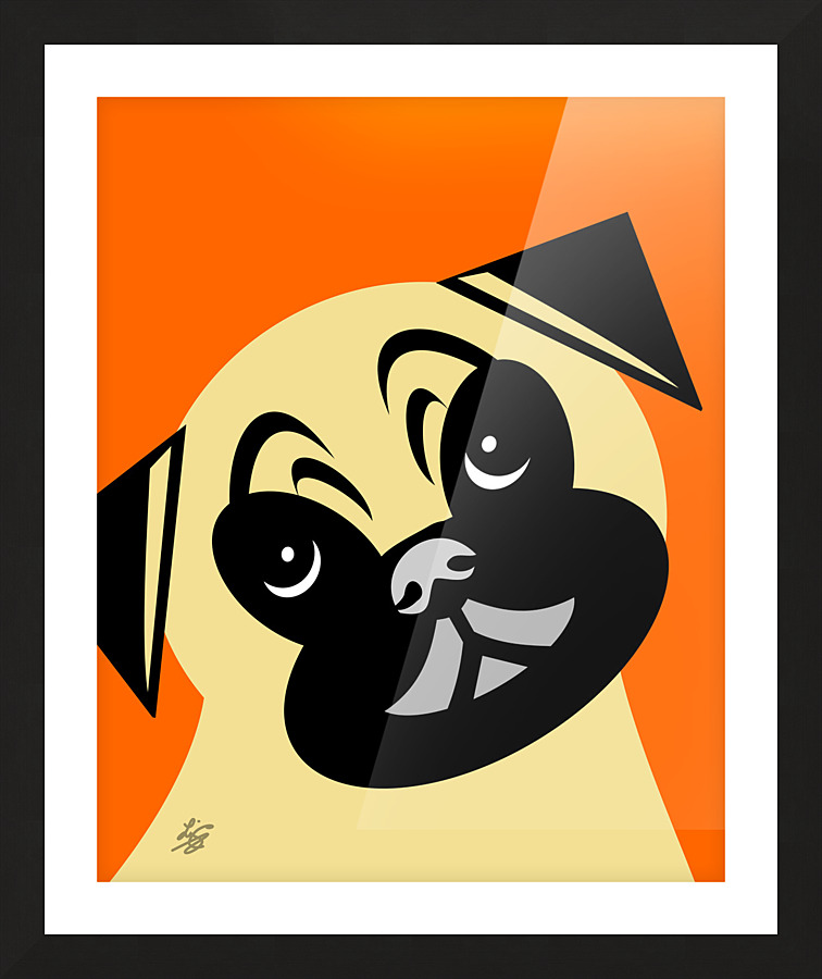 Cute Pug Dog Picture Frame print