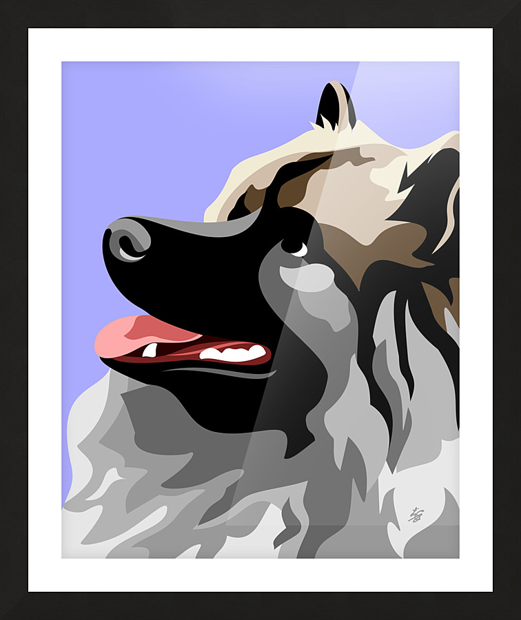 Keeshond Portrait Picture Frame print