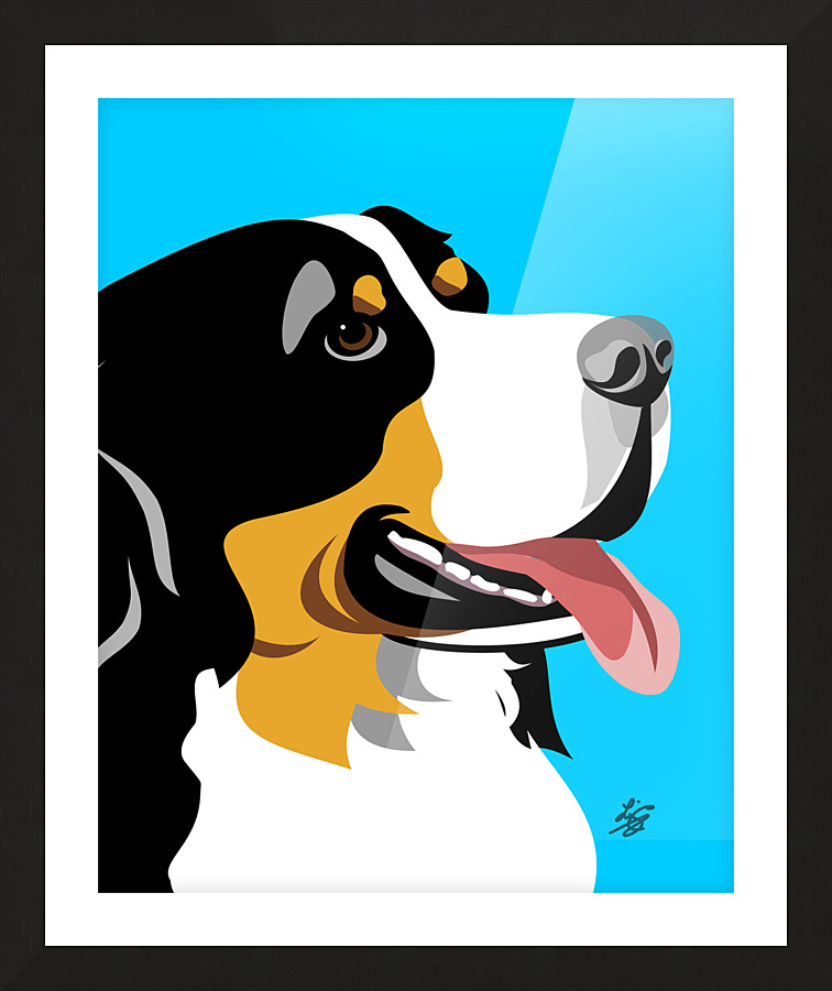 Bernese Mountain dog Picture Frame print