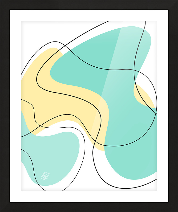 Abstract Thin Line Scribbles Picture Frame print