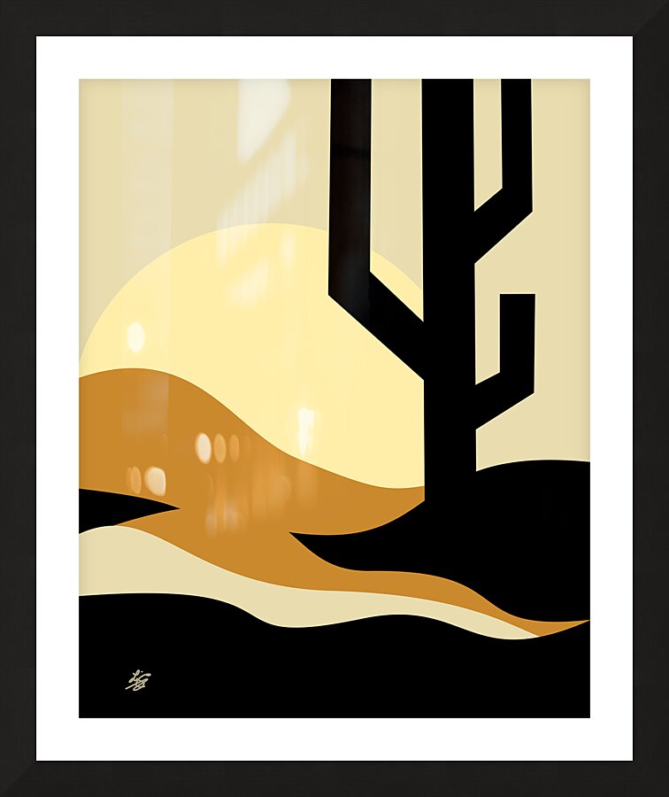 Desert Cactus Landscape Abstract Picture Frame print