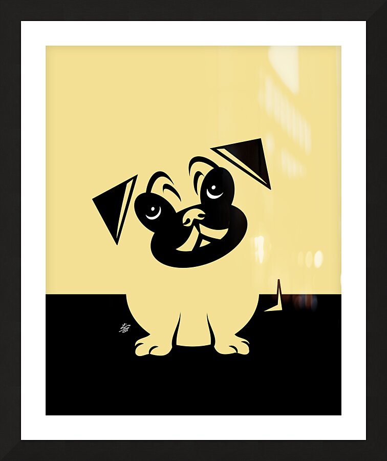 Stylized Pug Art Picture Frame print