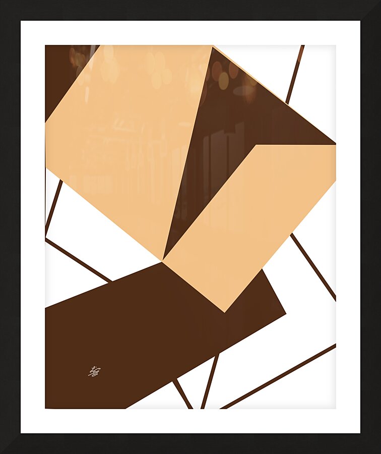 Scattered Triangle Abstract On White Background Picture Frame print