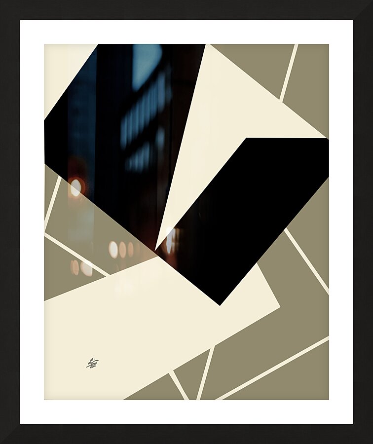 Geometric Abstract Beige Picture Frame print