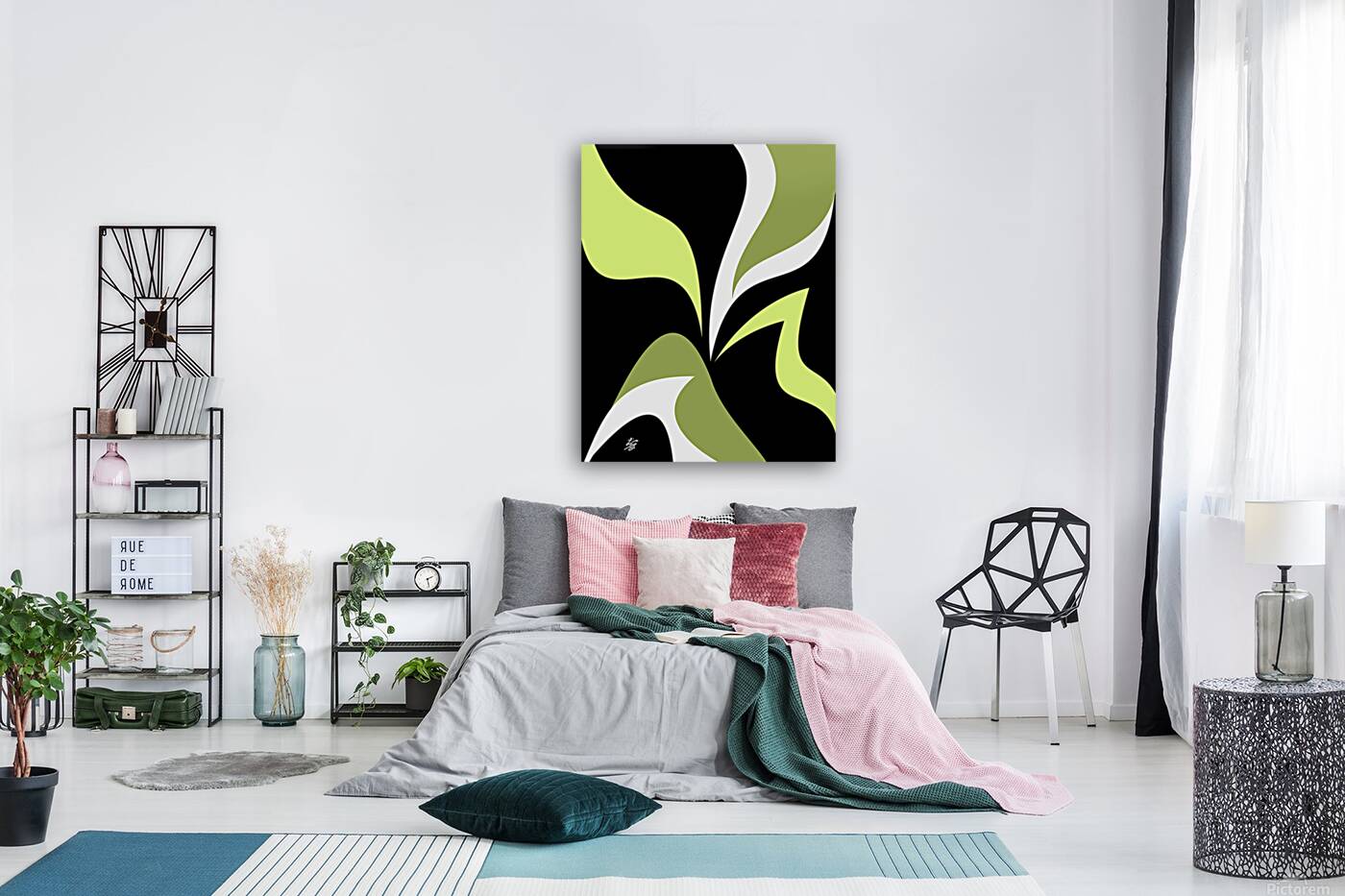 Lime Green Abstract Reproduction