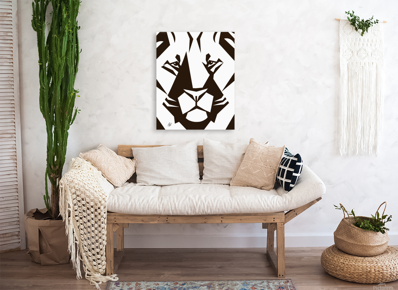 Geometric Lion Portrait Reproduction