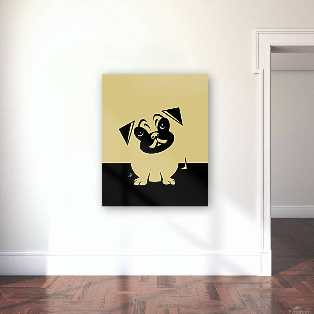 Stylized Pug Art Reproduction