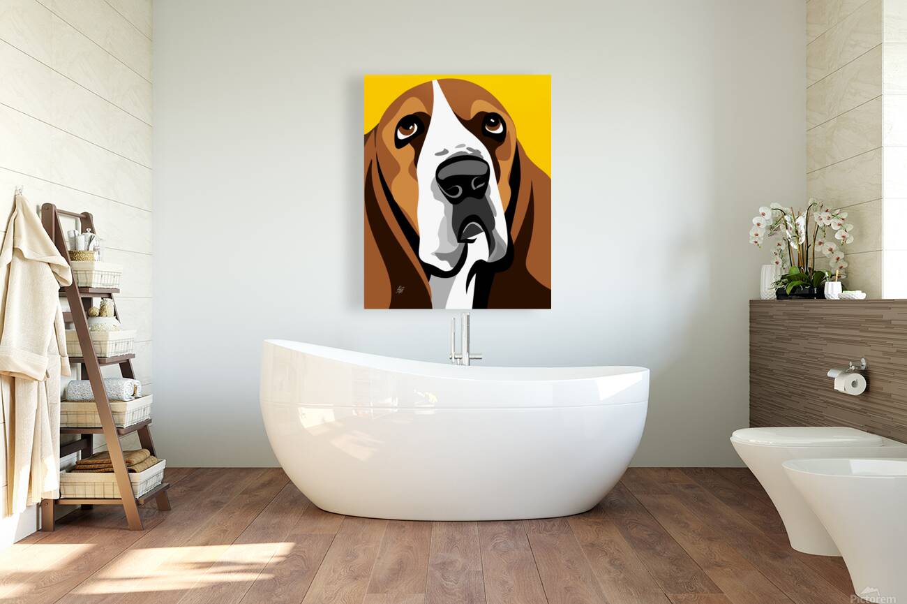 Basset Hound Vector Portrait Reproduction
