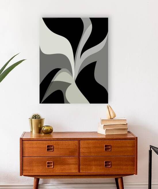 Black and Gray Abstract Swirls by Liz Cereby