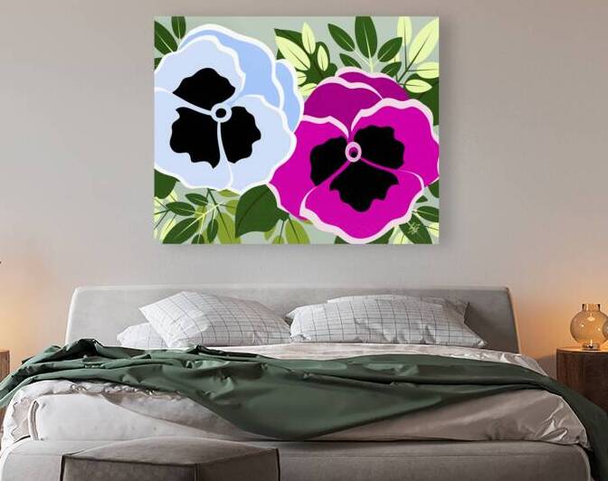 Pansy Flower Art by Liz Cereby