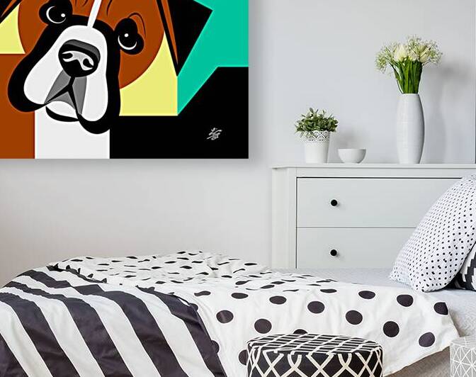Boxer Dog Geometric Abstract by Liz Cereby