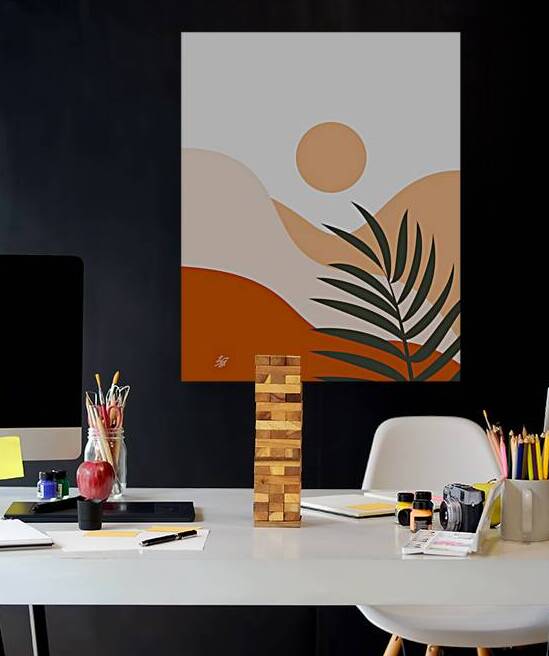 Minimalist Sunset Landscape by Liz Cereby