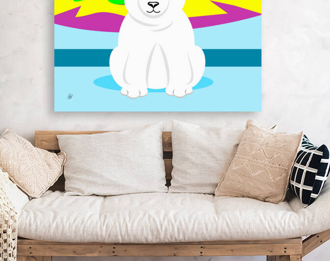 Polar Bear and Northern Lights by Liz Cereby