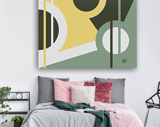 Geometric Circles and Lines Abstract by Liz Cereby