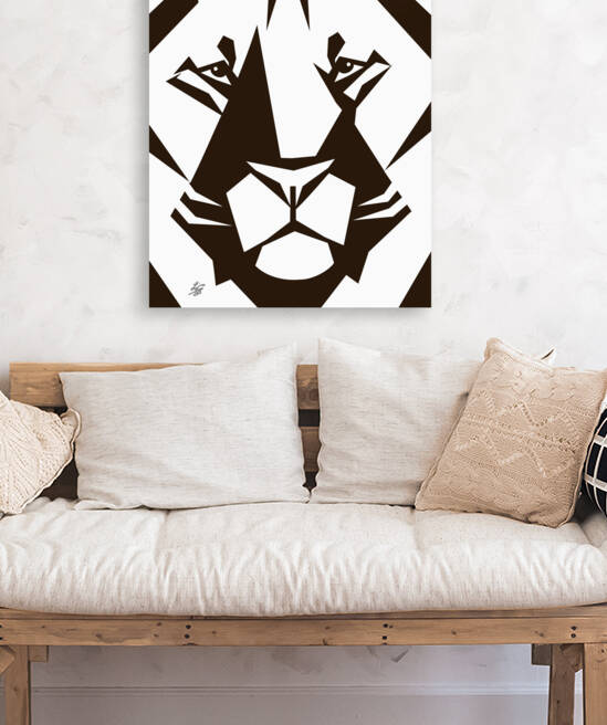 Geometric Lion Portrait Reproduction