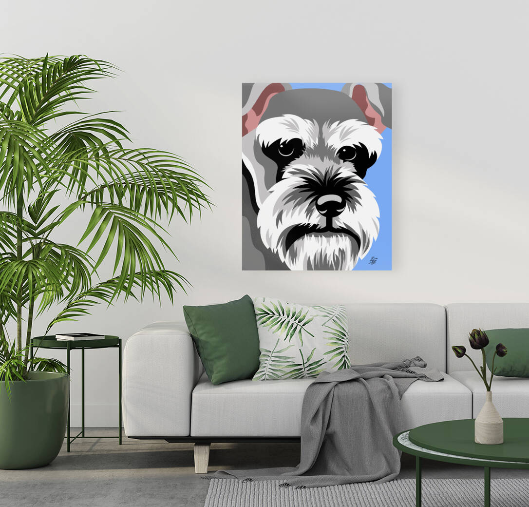 Schnauzer Dog Illustration by Liz Cereby