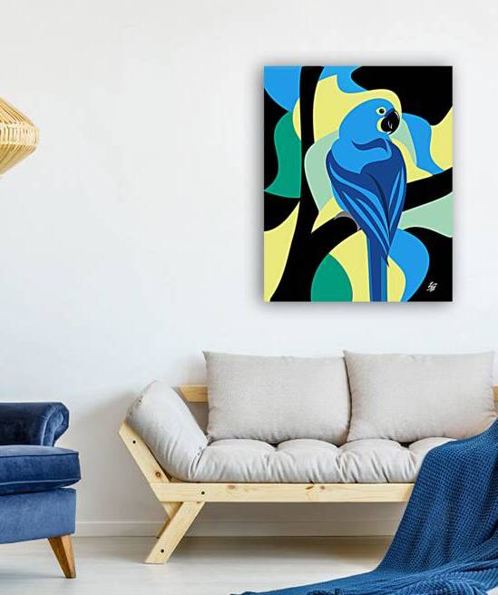 Abstract Hyacinth Macaw Art by Liz Cereby