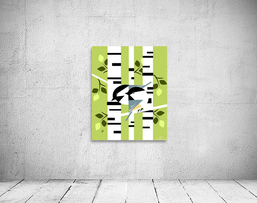 Birch Tree and Black Capped Chickadees Wall Preview