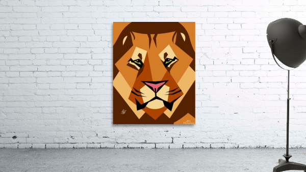 Stylized Lion Portrait Wall Preview