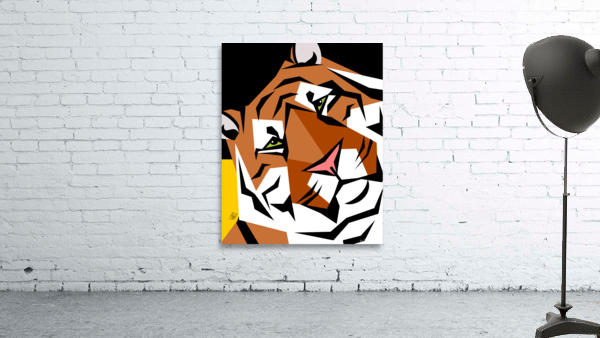 Geometric Tiger Face Wall Preview