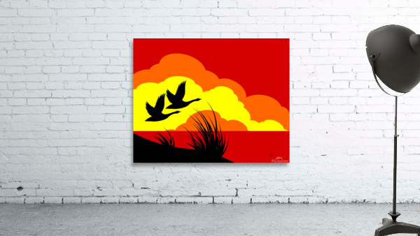 Sunset Flying Geese Silhouette Wall Preview