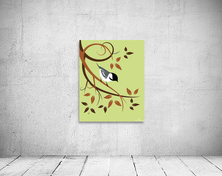 Stylized Chickadee Wall Preview