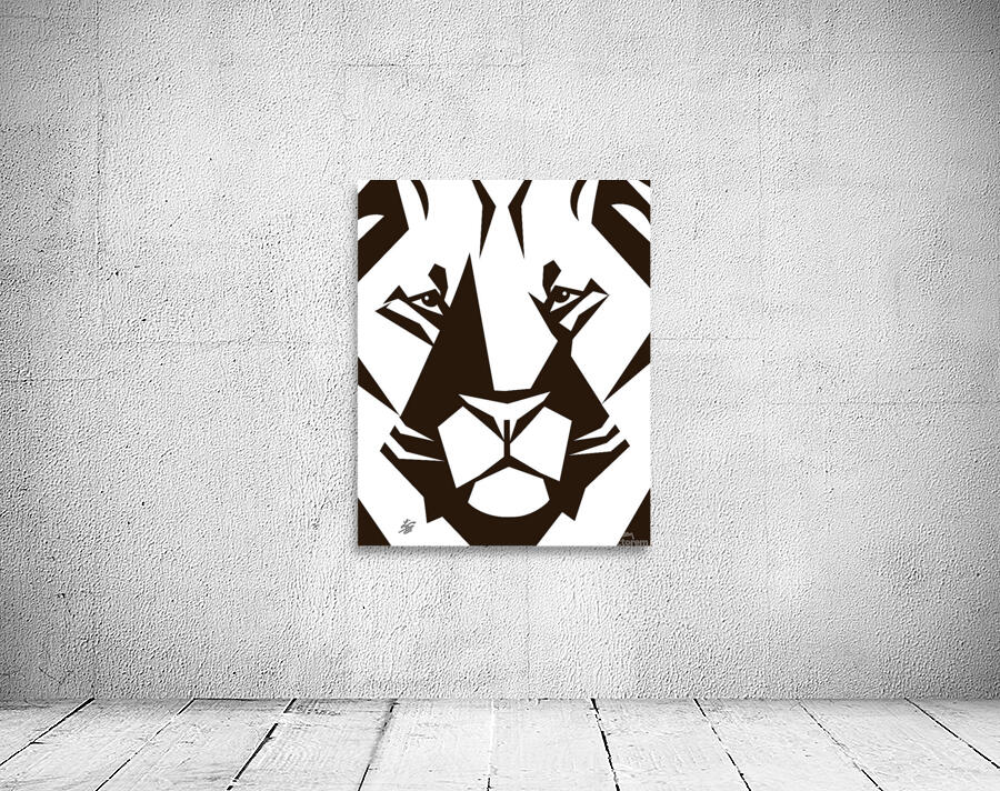 Geometric Lion Portrait Wall Preview