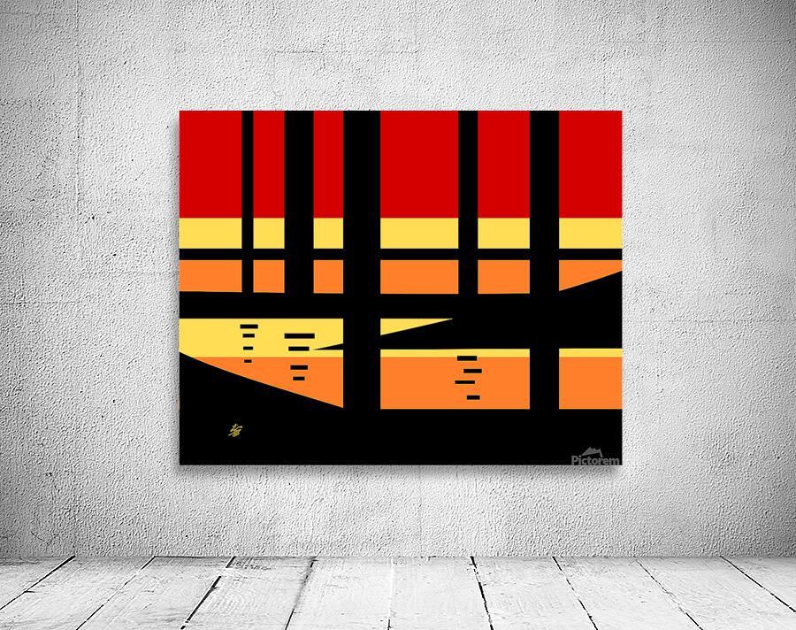 Sunset Landscape Geometric Abstract Wall Preview
