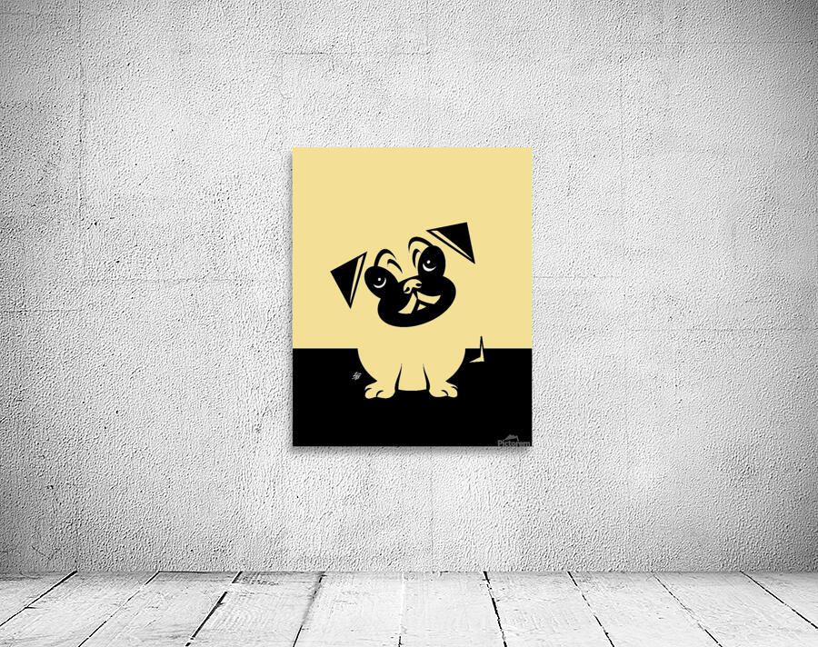Stylized Pug Art Wall Preview
