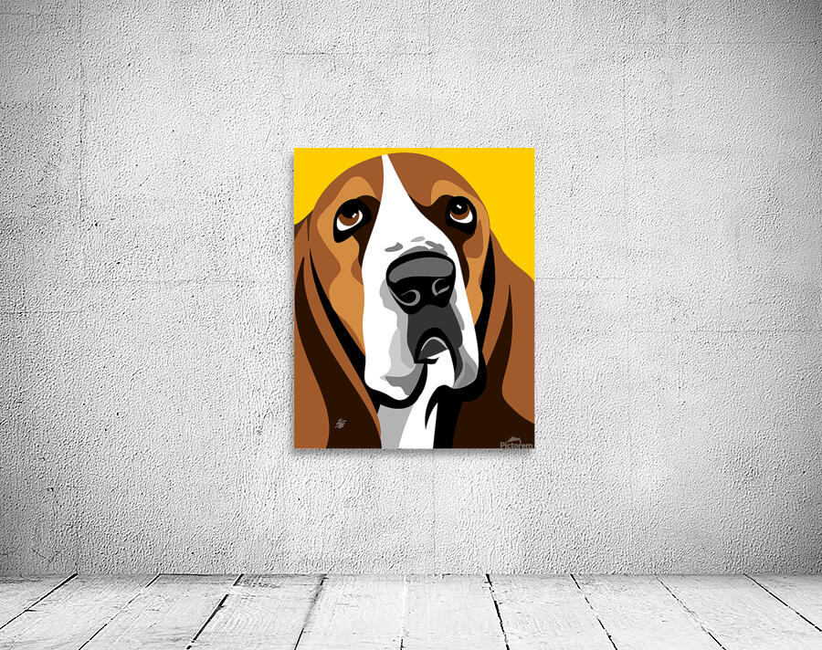 Basset Hound Vector Portrait Wall Preview