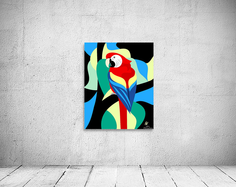 Abstract Scarlet Macaw Wall Preview