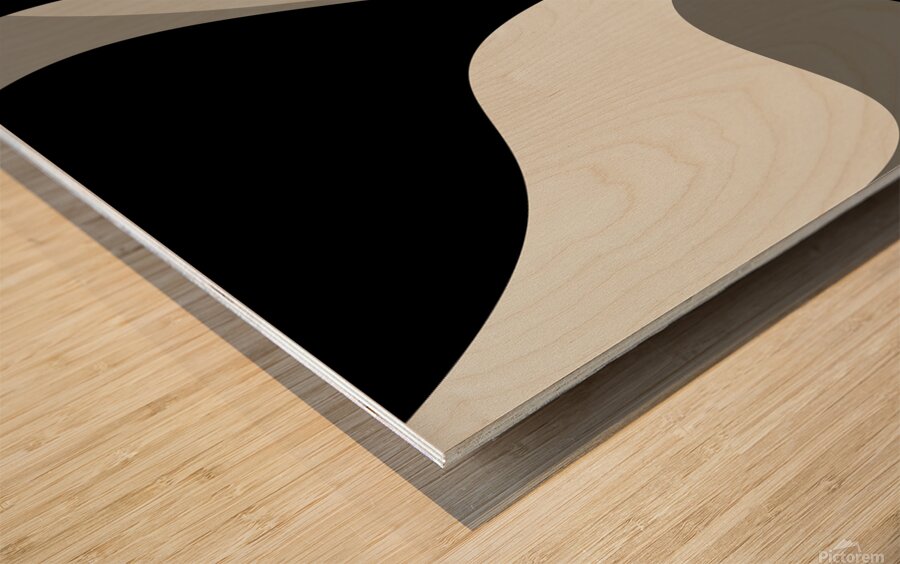 Black and Gray Abstract Swirls Wood print