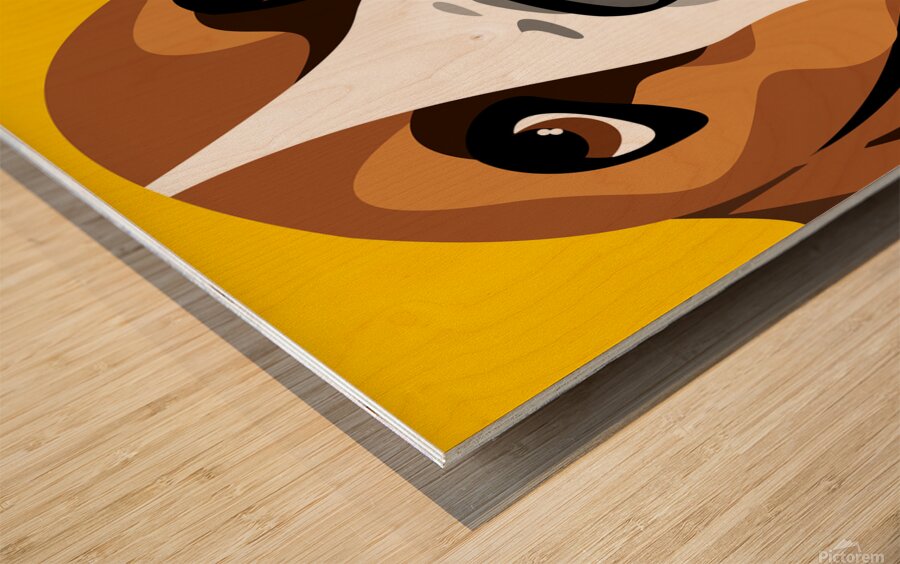 Basset Hound Vector Portrait Wood print