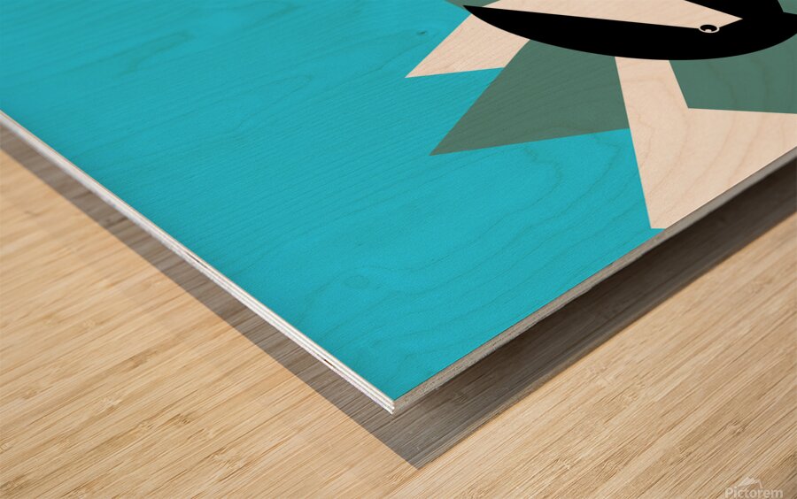 Geometric Chickadee Vector Art Wood print