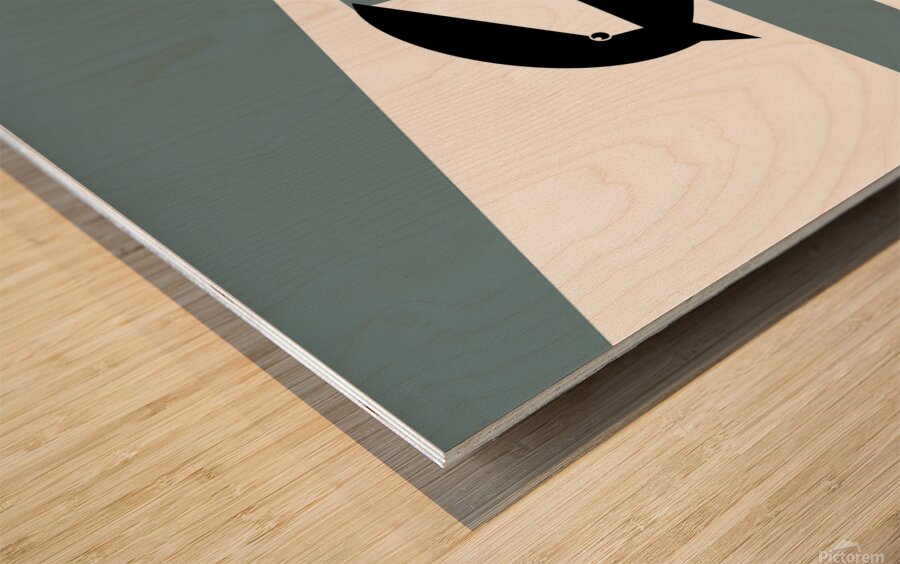 Black Capped Chickadees Geometric Style Wood print