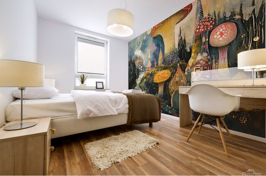 Gathering Around the Lantern Mural print